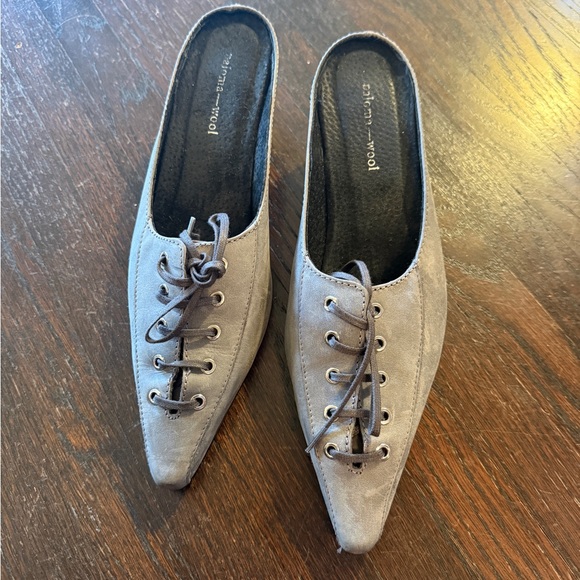 Paloma Wool Grey Lace-Up Puy Pointy Toe Mules - Picture 3 of 4